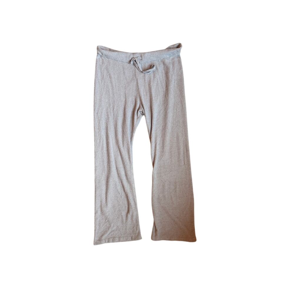 Barefoot Dreams CozyChic Lite Textured Knit Lounge Pants 1X Gray Taupe